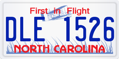 NC license plate DLE1526