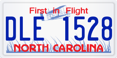 NC license plate DLE1528