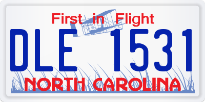 NC license plate DLE1531