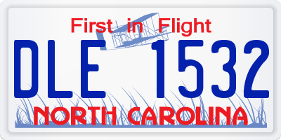 NC license plate DLE1532