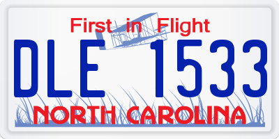 NC license plate DLE1533