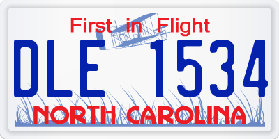 NC license plate DLE1534