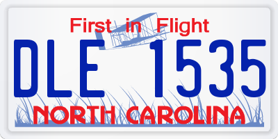 NC license plate DLE1535