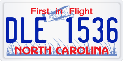NC license plate DLE1536
