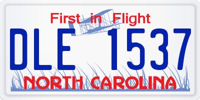 NC license plate DLE1537