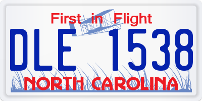 NC license plate DLE1538