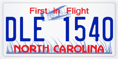 NC license plate DLE1540
