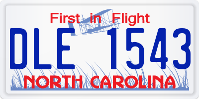 NC license plate DLE1543