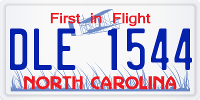 NC license plate DLE1544