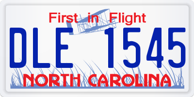 NC license plate DLE1545