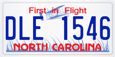 NC license plate DLE1546