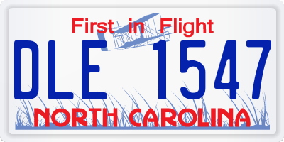 NC license plate DLE1547