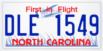 NC license plate DLE1549