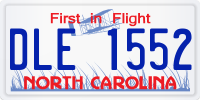 NC license plate DLE1552