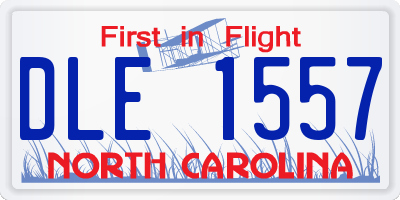 NC license plate DLE1557