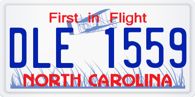 NC license plate DLE1559