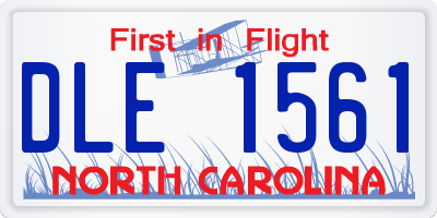 NC license plate DLE1561