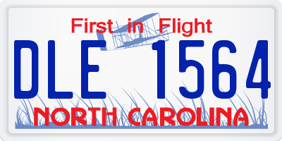 NC license plate DLE1564