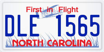 NC license plate DLE1565