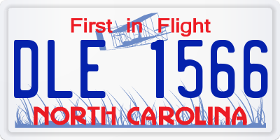 NC license plate DLE1566