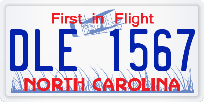 NC license plate DLE1567