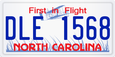 NC license plate DLE1568