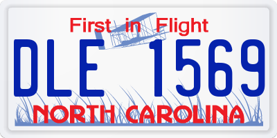 NC license plate DLE1569