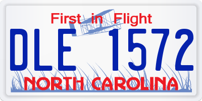 NC license plate DLE1572