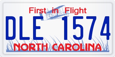 NC license plate DLE1574