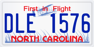 NC license plate DLE1576