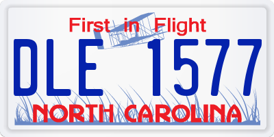 NC license plate DLE1577