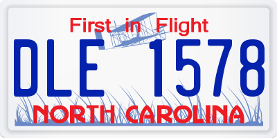 NC license plate DLE1578