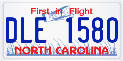 NC license plate DLE1580