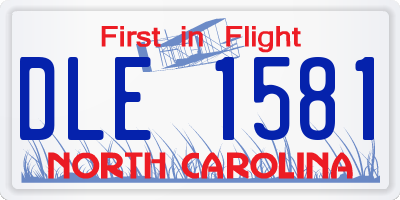 NC license plate DLE1581