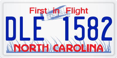 NC license plate DLE1582