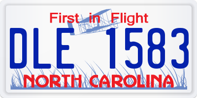 NC license plate DLE1583