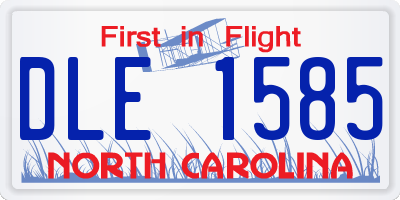 NC license plate DLE1585