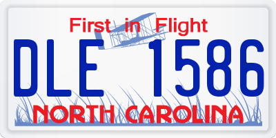 NC license plate DLE1586
