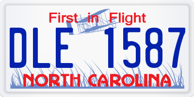 NC license plate DLE1587