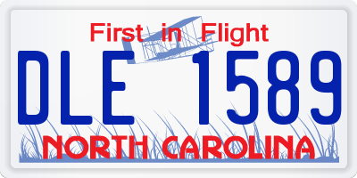 NC license plate DLE1589
