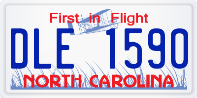 NC license plate DLE1590