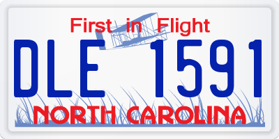 NC license plate DLE1591