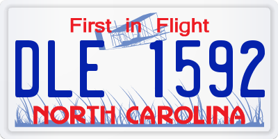 NC license plate DLE1592