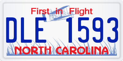 NC license plate DLE1593