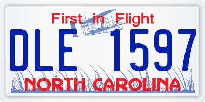NC license plate DLE1597