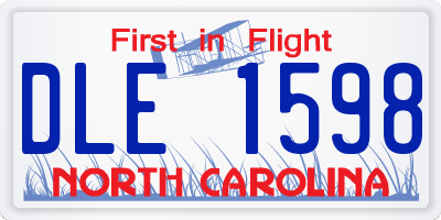 NC license plate DLE1598