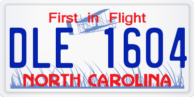 NC license plate DLE1604