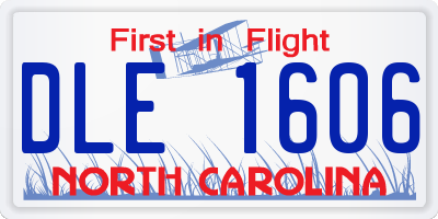 NC license plate DLE1606