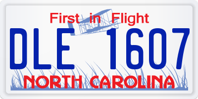 NC license plate DLE1607