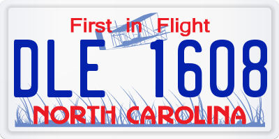 NC license plate DLE1608